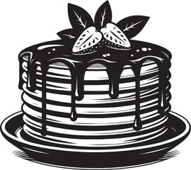 Delicious pancake silhouette vector illustration isolated on a white background
