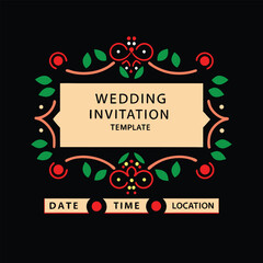 Elegant Floral Wedding Invitation Template Vector Design features beautiful floral elements and romantic style. Perfect for brides and grooms looking for a modern and sophisticated wedding invitation.