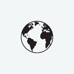 Earth Icon Vector. Simple flat symbol. Perfect Black pictogram illustration on white background