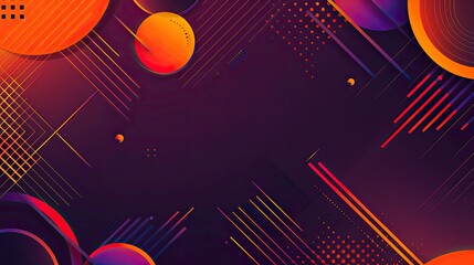 Abstract design with vibrant colors, circles, and lines, ideal for backgrounds or graphics.