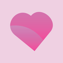 Heart romantic pink gradient icon isolated. Icon shape for design greeting valentine's day card, banner in web design, print. Vector illustration