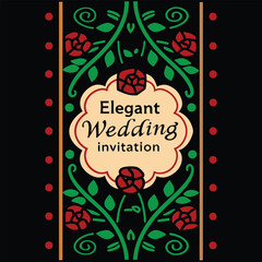 Elegant Floral Wedding Invitation Template Vector Design features beautiful floral elements and romantic style. Perfect for brides and grooms looking for a modern and sophisticated wedding invitation.