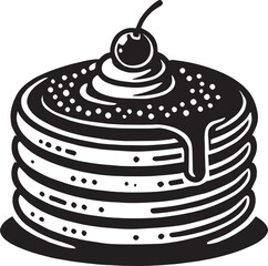 Delicious pancake silhouette vector illustration isolated on a white background