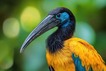 Obraz premium A Vibrant Colorful Bird with a Long Beak Captured in Stunning Detail