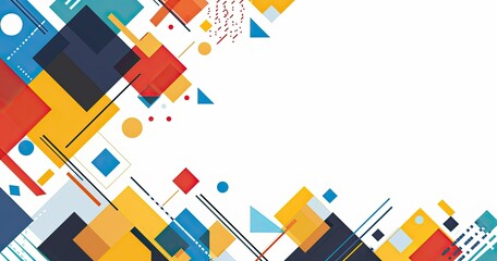 Abstract geometric design featuring colorful shapes and lines for modern visuals.
