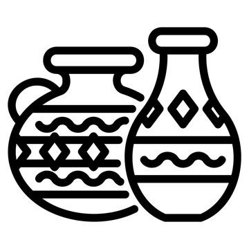 black line art pottery vases clip art preview