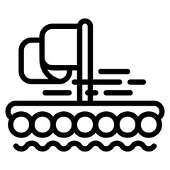 Raft outline style icon