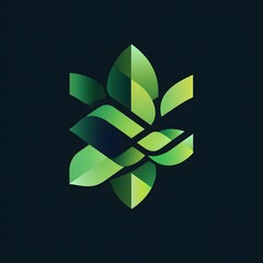 A logo design for a sustainable tech company, using clean, modern lines and green color schemes.