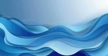 Abstract waves in shades of blue create a serene and calming visual effect.