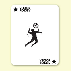 black design art of man or girl playing volly in style