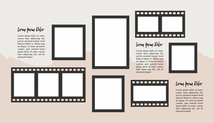 Pictures or photos frame collage layout abstract photo frames and digital photo wall template