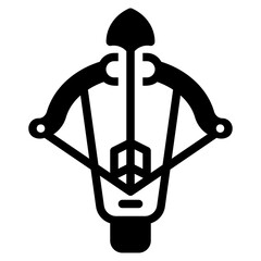 Crossbow black glyph style icon