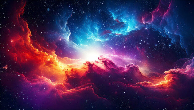 Supernova background,colorfull space. Generated image