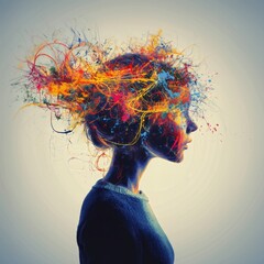 a graphic simulation of ADHD - Generative AI	