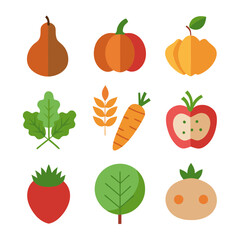 Fototapeta premium Natural food elements collections for business branding in white background