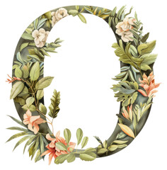 Fototapeta premium PNG The letter O wreath plant
