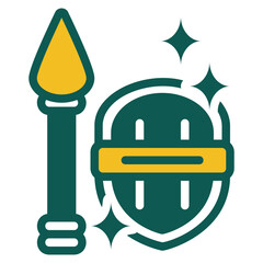 Spear green and yellow color style icon