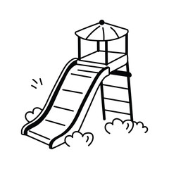 Simple slide icon for fun activities in parks