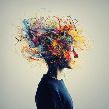 a graphic simulation of ADHD - Generative AI	
