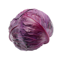 Obraz premium Red cabbage head close up fresh vegetable. Purple cabbage single food. Vegetable for diet and healthy eating. Cabbage isolated on transparent background