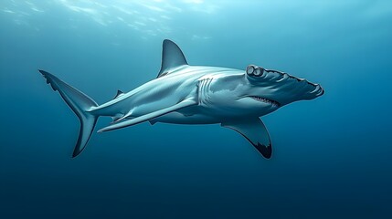 Obraz premium A shark is swimming in the ocean