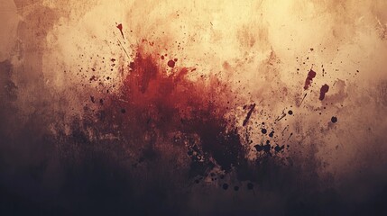 Abstract Grunge Art, Red and Black Splatter, Dark Grunge Background