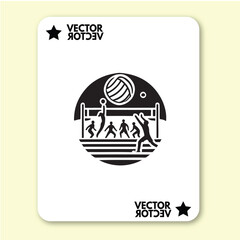 black design art of man or girl playing volly in style