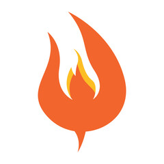 Fire icon on a transparent background.