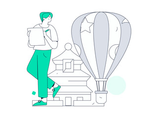 Holiday travel travel characters internet background vector hand drawn illustration
