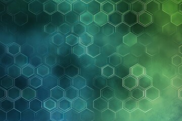 Obraz premium Abstract Hexagon Pattern: Teal and Green Gradient Background