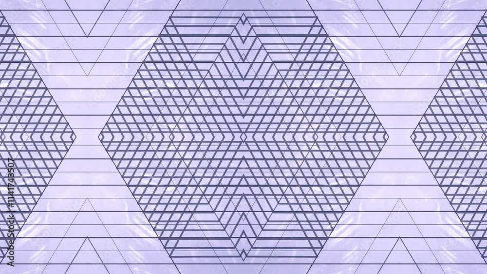 Aufkleber Digital seamless loop animation in which outlines of dark blue rectangles form a unified composition, creating an optical effect of movement. 3d rendering 4K