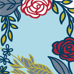 Elegant natural floral frame art vector design illustration featuring a stylish and decorative floral theme. Perfect for creative projects, templates, and decor.