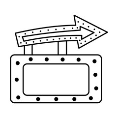 Retro billboard sign line simple vector illustration