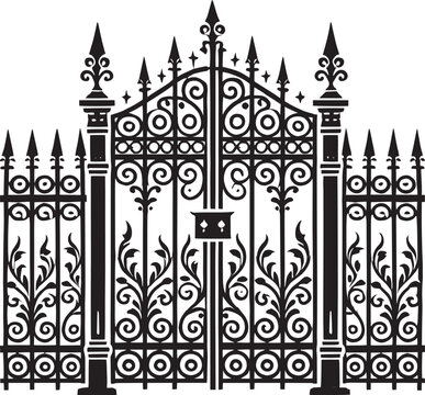 recommend clip art: House Garden Fence silhouette vector illustration isolated on a white background