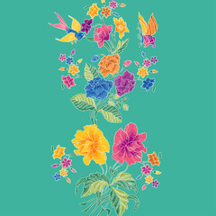 Nyonya Batik Sarong Peony Pattern.