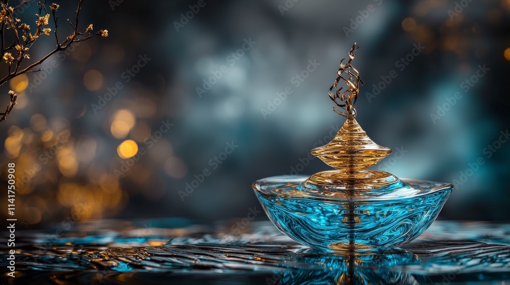 Aufkleber endless spin of a mystical top captivating glass art enchanting studio illuminated serenity abstract