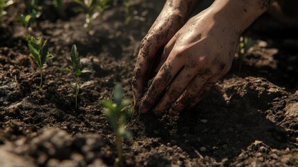Hands Planting Saplings: A Symbol of Growth and Sustainability