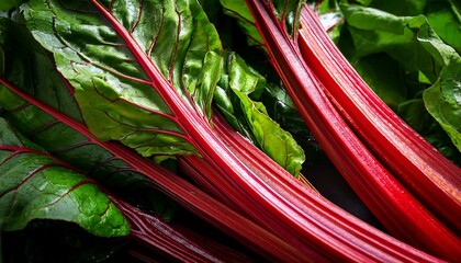 Crimson Chard: A Vibrant Study in Red and Green