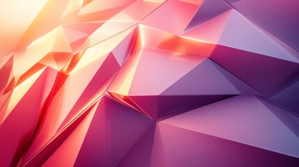 Obraz premium Abstract Shiny Geometric Crimson Purple Polygons