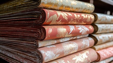 Elegant Collection of Decorative Wallpaper Rolls in Various Colors
