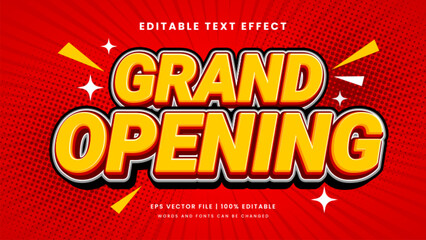 Grand opening 3d editable text effect template