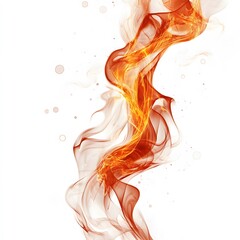Obraz premium A fiery flame swaying in the wind, with embers swirling and rising upward against white