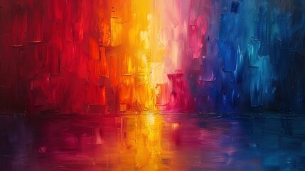 Fototapeta premium Abstract Oil Painting with Colorful Strokes