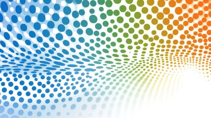 Obraz premium A vibrant abstract design featuring a gradient of colorful dots flowing smoothly across the image.