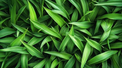 Fototapeta premium Lush Green Leaves Densely Packed Together