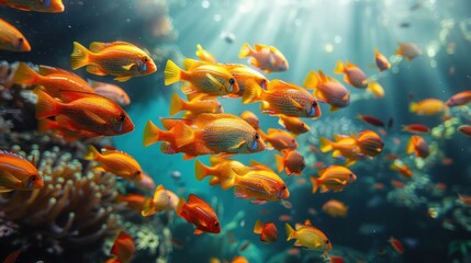 Naklejka premium Orange Fish in a Coral Reef