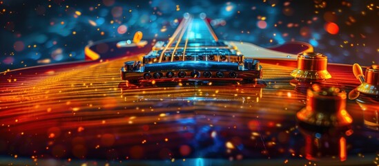 Fototapeta premium Electric Guitar Close-Up with Bokeh