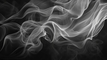 Obraz premium ethereal abstract smoke waves, mystical swirling patterns, captivating dark background
