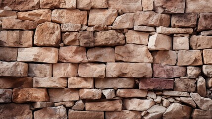 Obraz premium Detailed Natural Brown Stone Wall Texture with Rough and Aged Surface