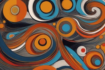 Fototapeta premium Background with dynamic circles and spheres with swirling vibrant